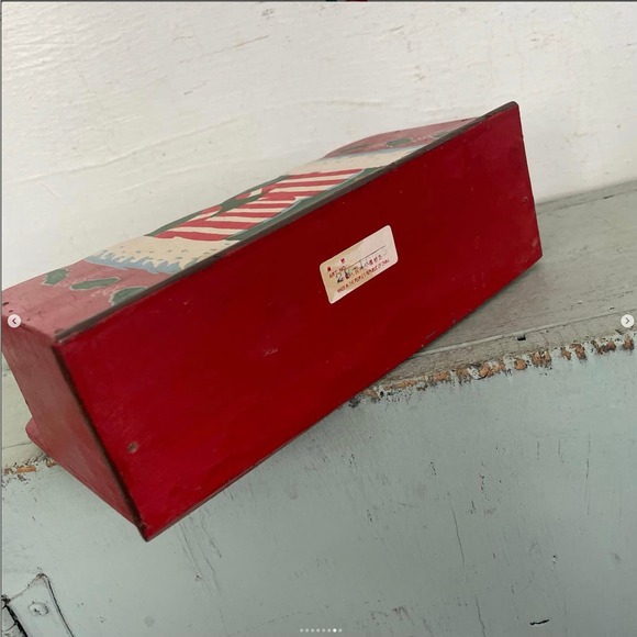 Vintage Christmas Santa Mailbox Card Holder Letter Mail Painted Box - Picture 7 of 8